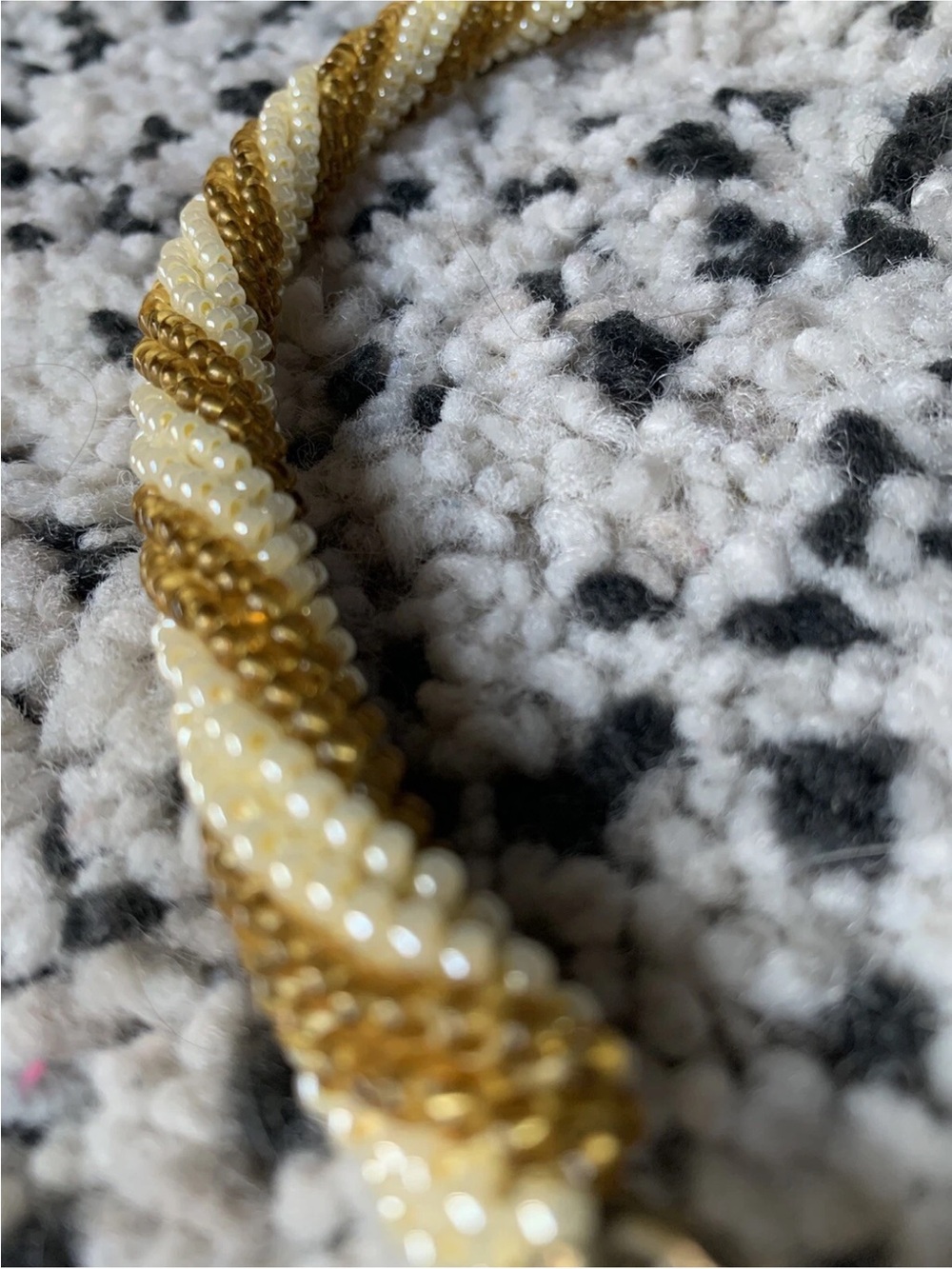 Vintage Beaded Handbag / Cocktail Purse - herringbone - Picture 6 of 9